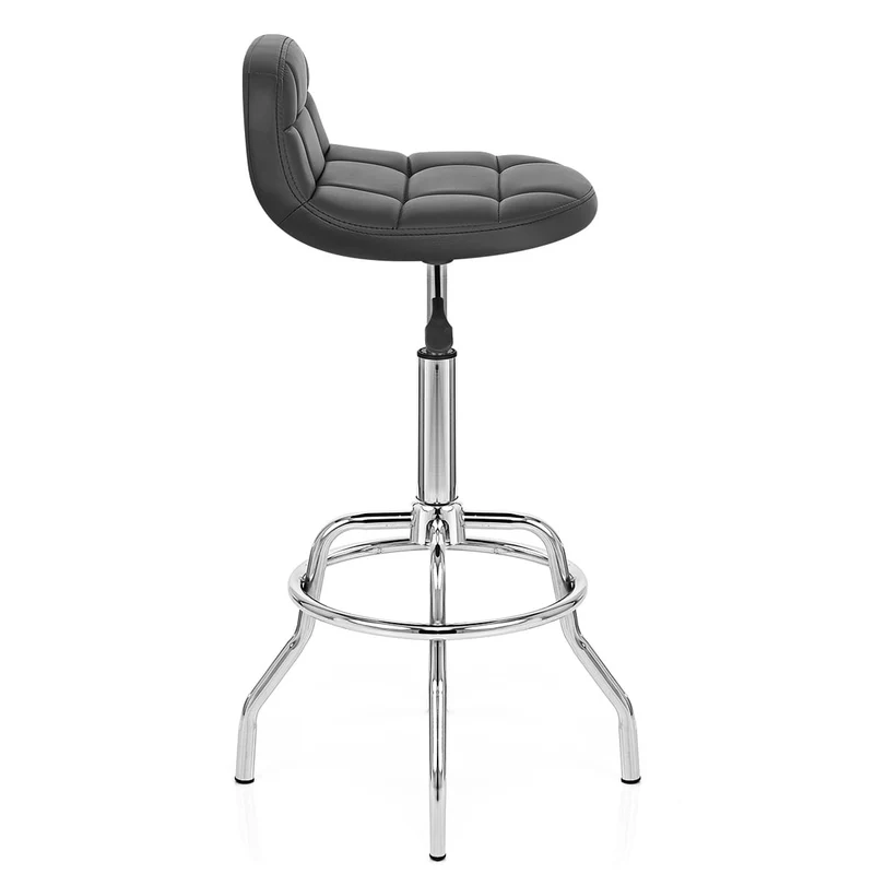 Chaise de Bar Faux Cuir Chrome - Summit Noir