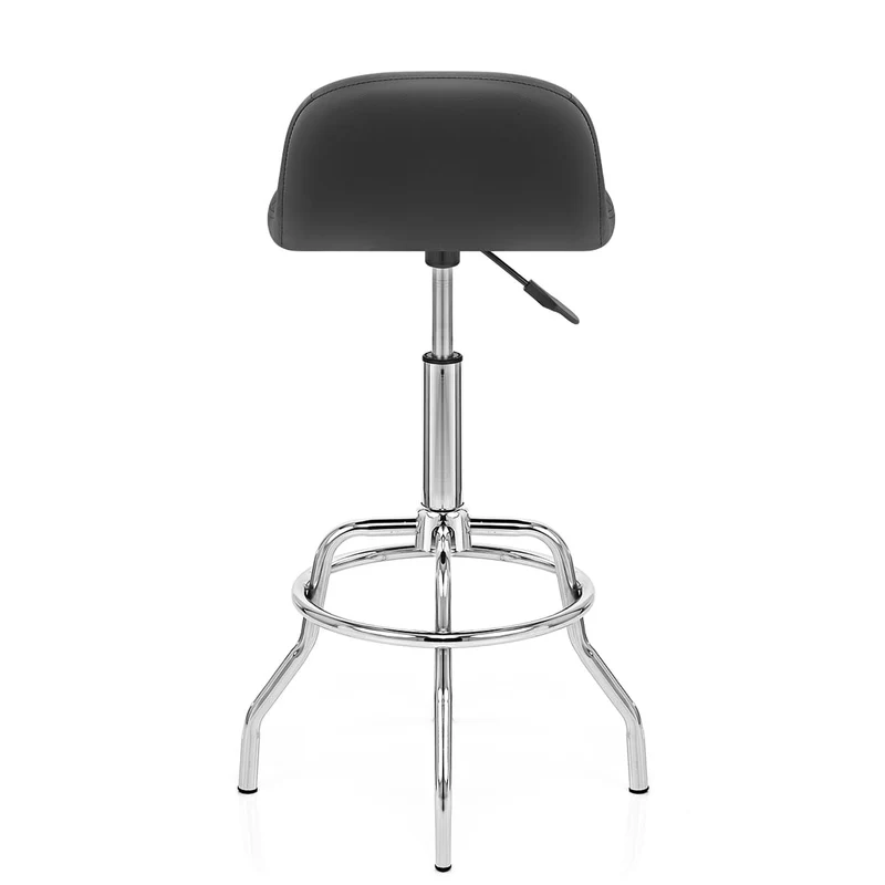 Chaise de Bar Faux Cuir Chrome - Summit Noir