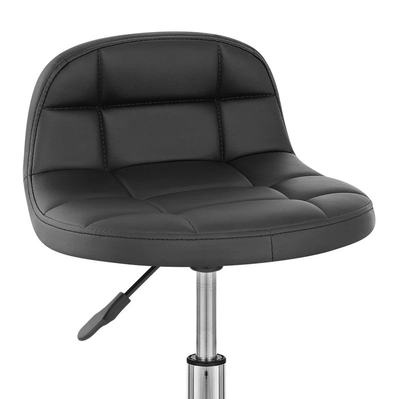 Chaise de Bar Faux Cuir Chrome - Summit Noir