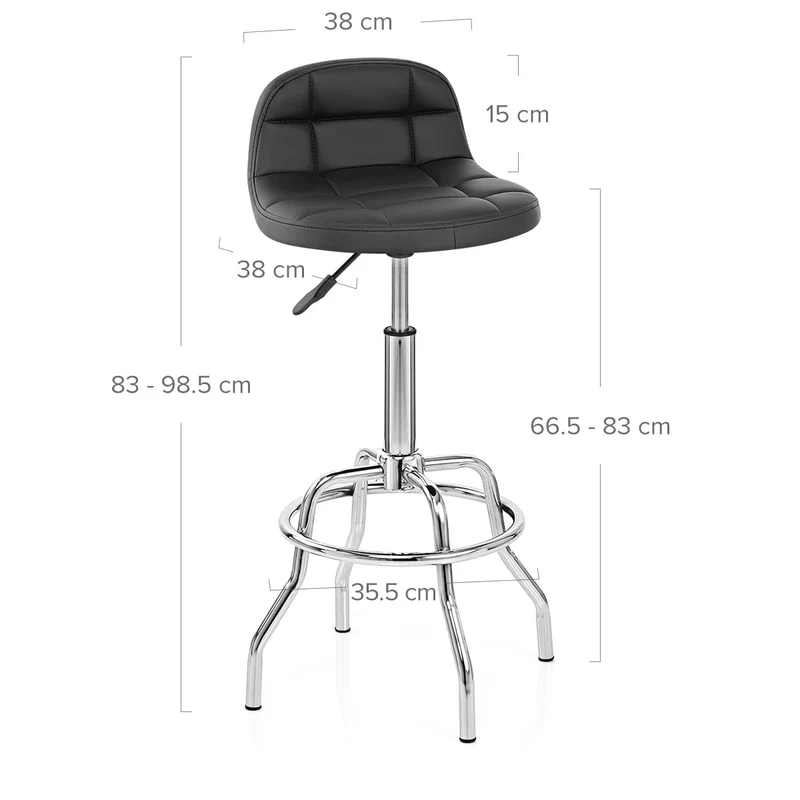 Chaise de Bar Faux Cuir Chrome - Summit Noir