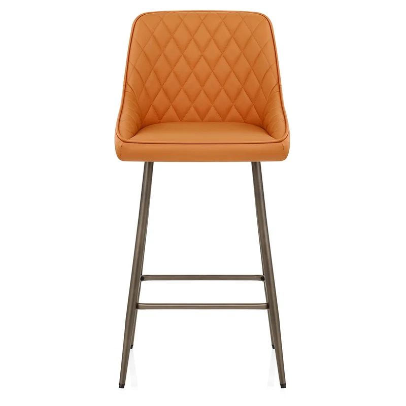 Tabouret de Bar Cuir Véritable - Brisbane Orange