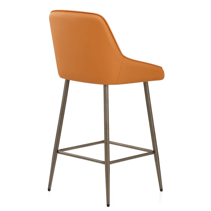 Tabouret de Bar Cuir Véritable - Brisbane Orange