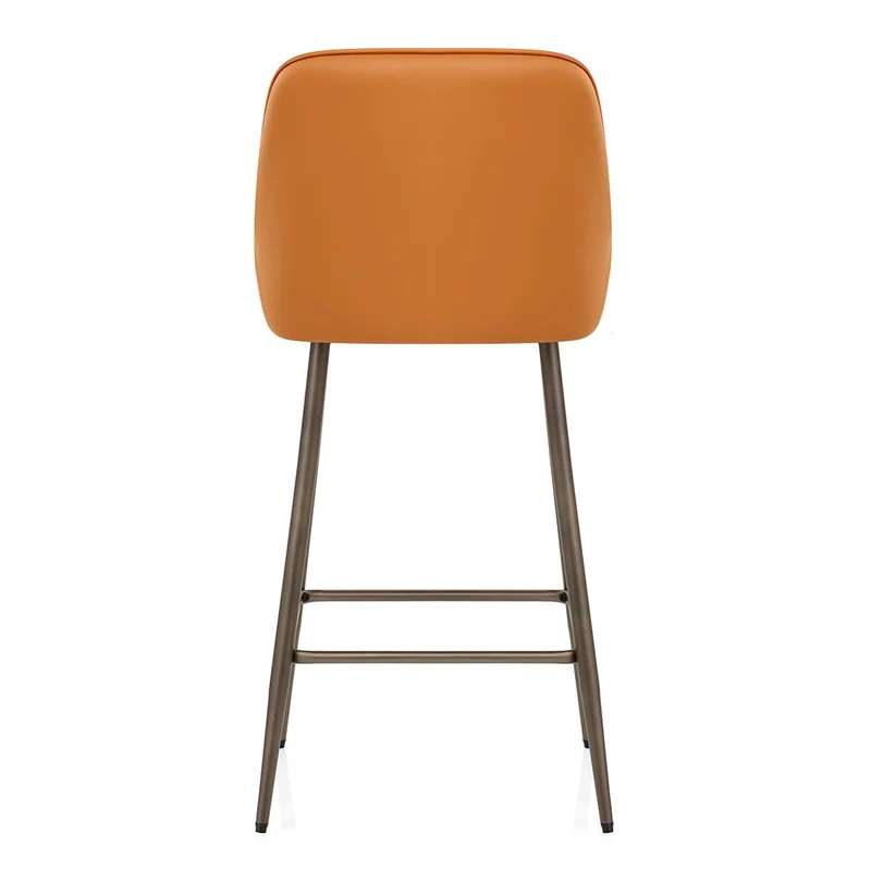 Tabouret de Bar Cuir Véritable - Brisbane Orange