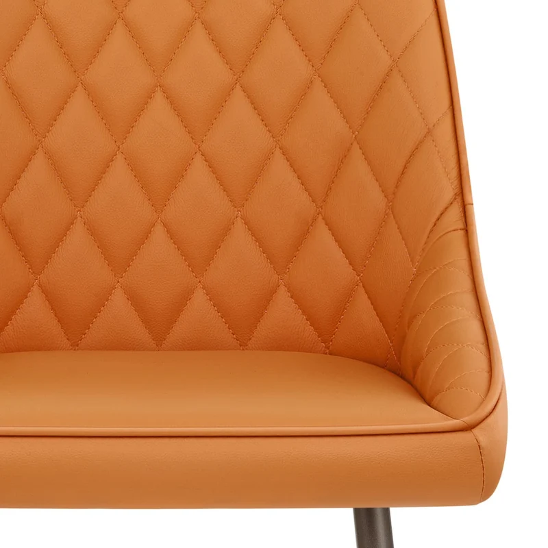 Tabouret de Bar Cuir Véritable - Brisbane Orange