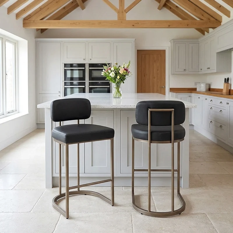 Tabouret Faux Cuir - Verve Noir