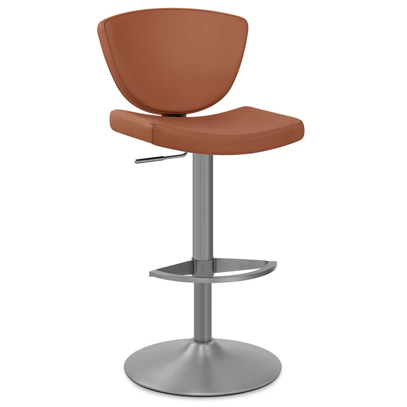 Tabouret Faux Cuir Graphite - Pearl Marron