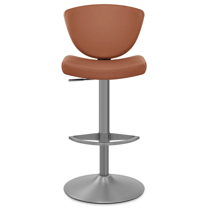 Tabouret Faux Cuir Graphite - Pearl Marron