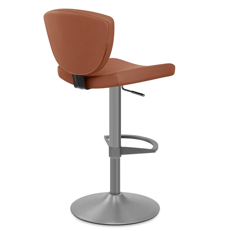 Tabouret Faux Cuir Graphite - Pearl Marron