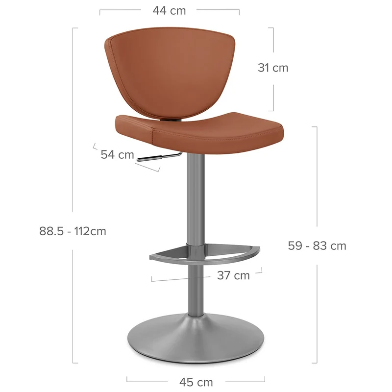 Tabouret Faux Cuir Graphite - Pearl Marron