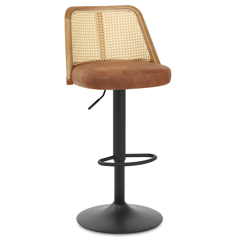 Tabouret de Bar Faux Cuir - Drew Marron