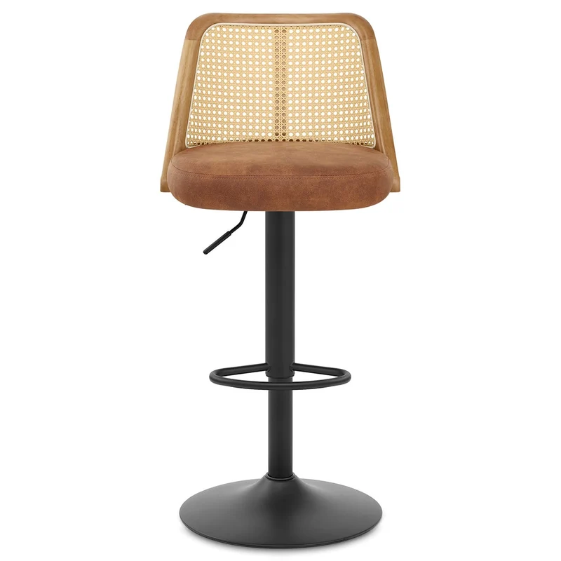 Tabouret de Bar Faux Cuir - Drew Marron