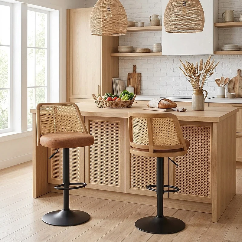 Tabouret de Bar Faux Cuir - Drew Marron