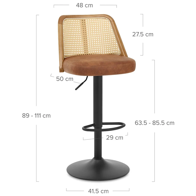 Tabouret de Bar Faux Cuir - Drew Marron