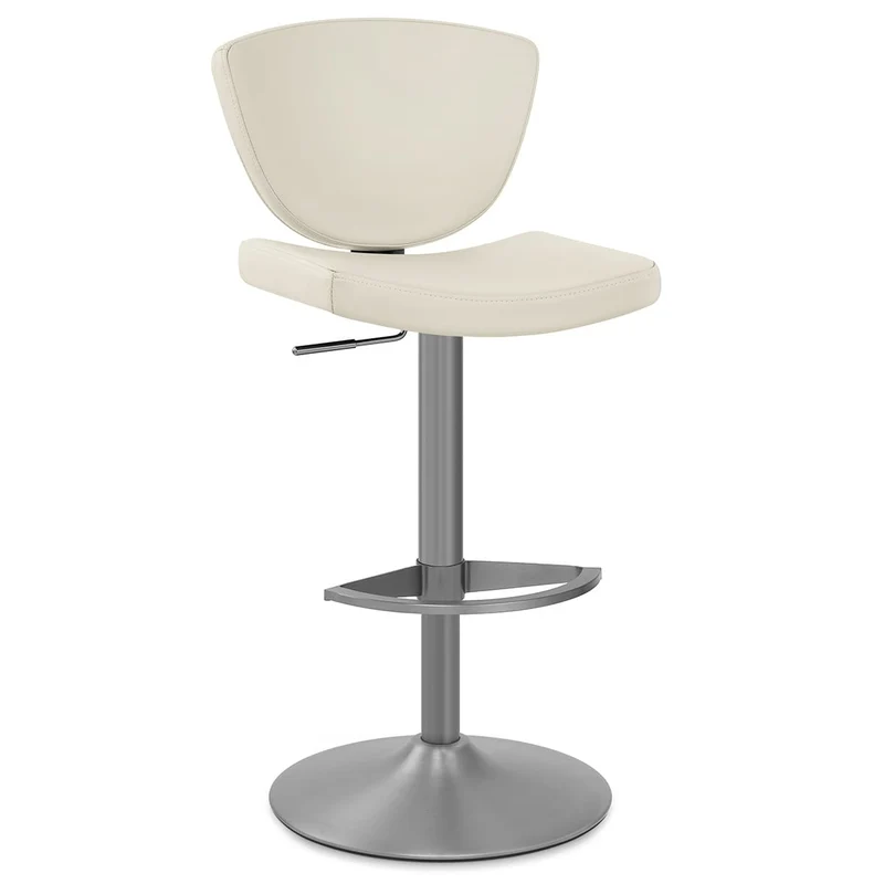 Tabouret Faux Cuir Graphite - Pearl Crème