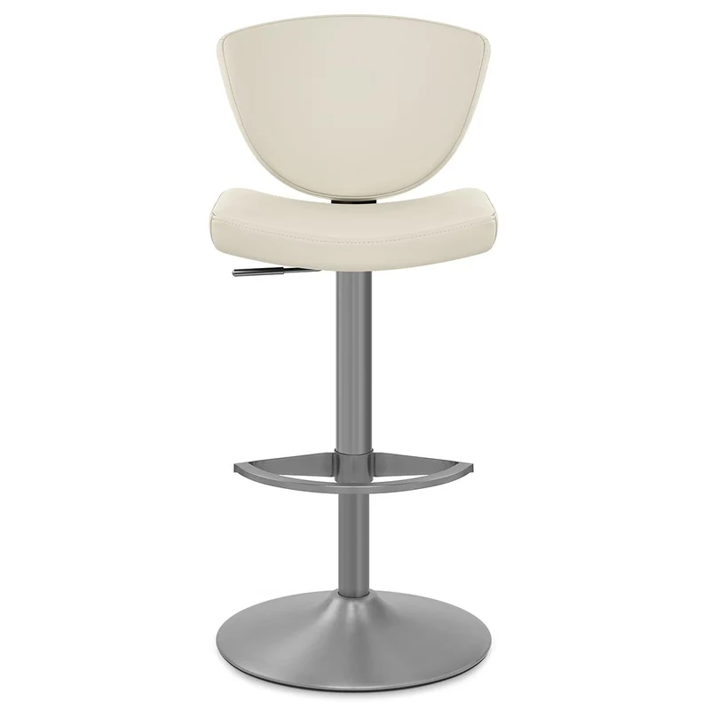 Tabouret Faux Cuir Graphite - Pearl Crème