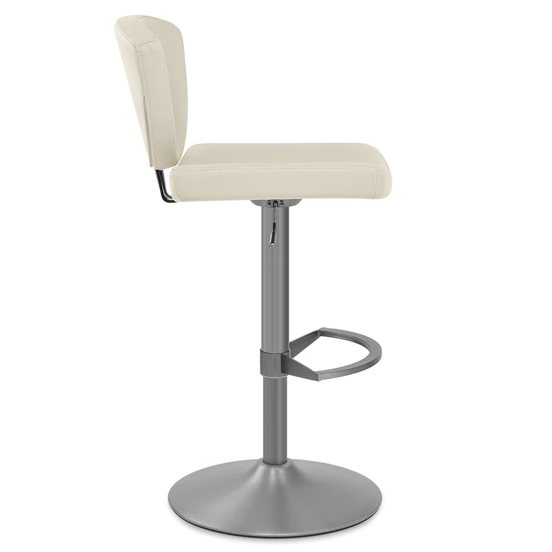 Tabouret Faux Cuir Graphite - Pearl Crème