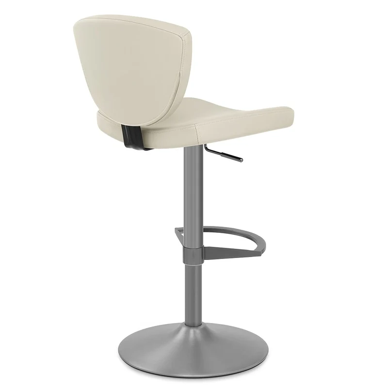 Tabouret Faux Cuir Graphite - Pearl Crème
