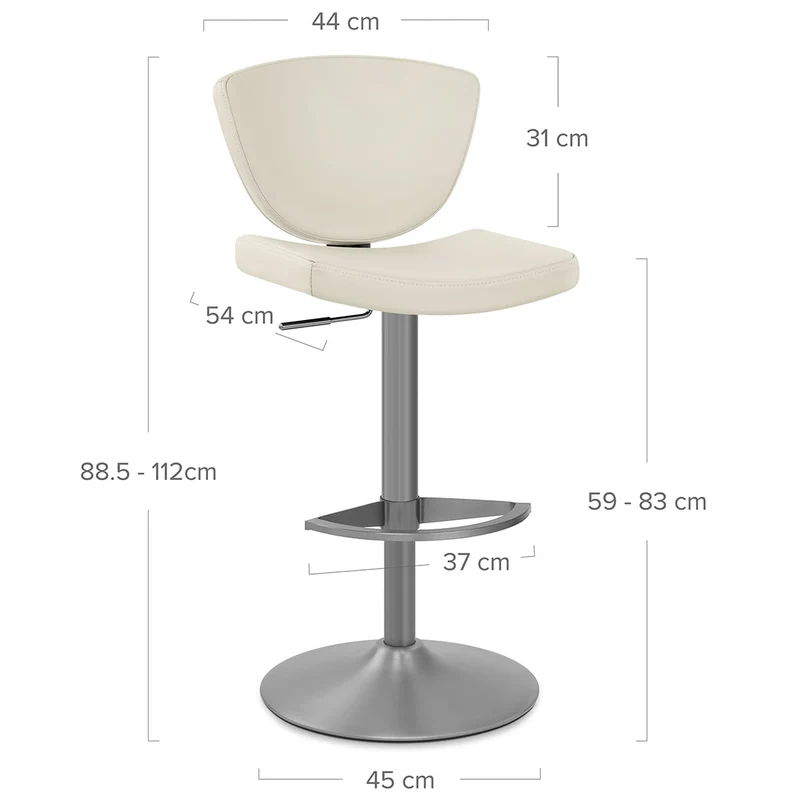Tabouret Faux Cuir Graphite - Pearl Crème