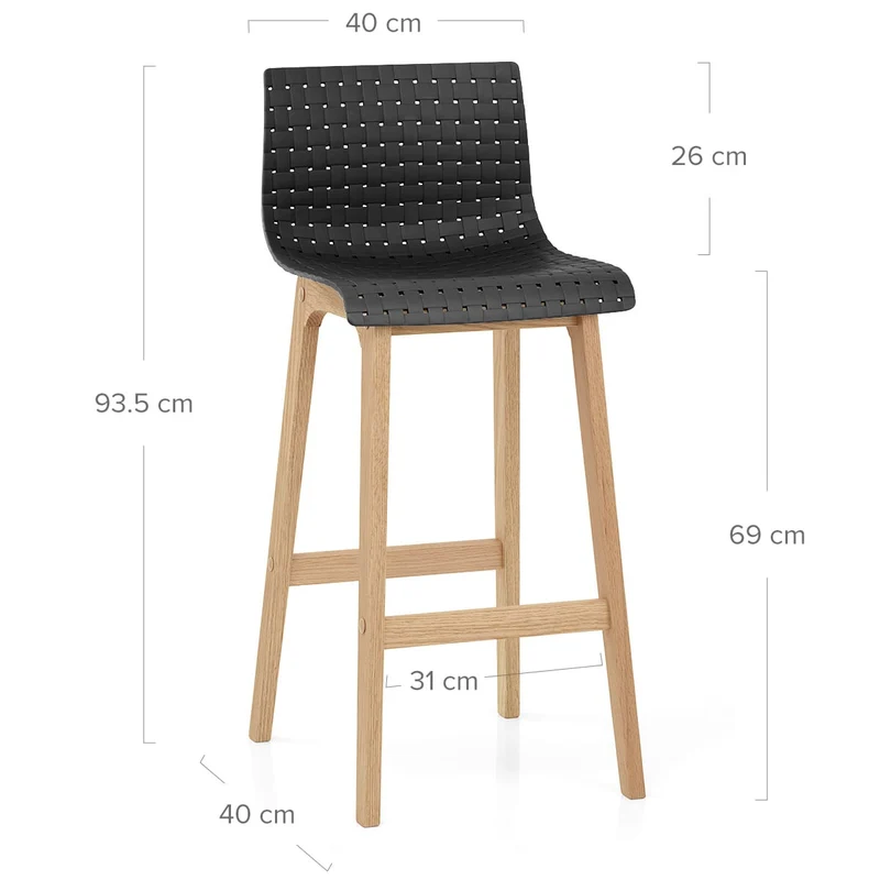 Tabouret de Bar Chêne - Bondi Noir
