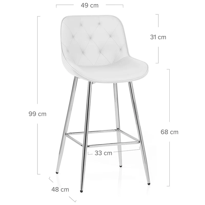 Tabouret de Bar Faux Cuir - Sprint Blanc