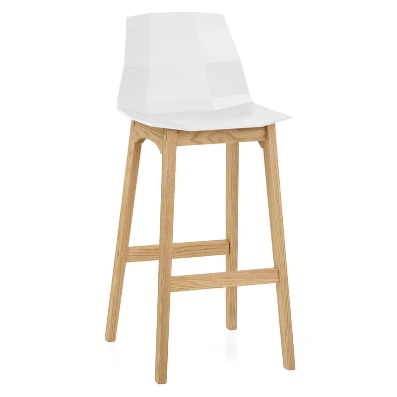Tabouret de Bar Chêne - Bali Blanc