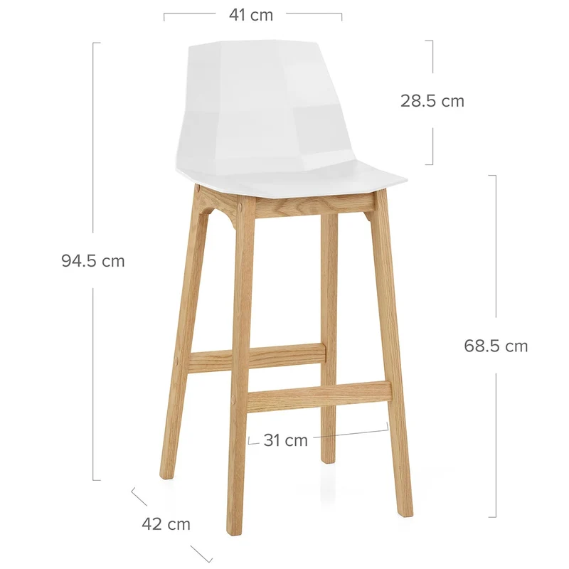 Tabouret de Bar Chêne - Bali Blanc