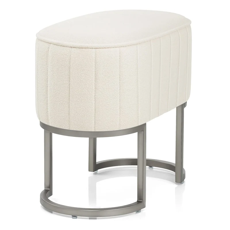 Tabouret Graphite Tissu - Duet Crème
