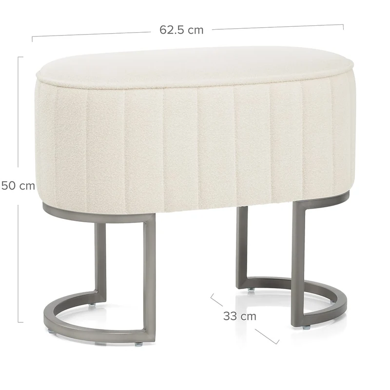 Tabouret Graphite Tissu - Duet Crème