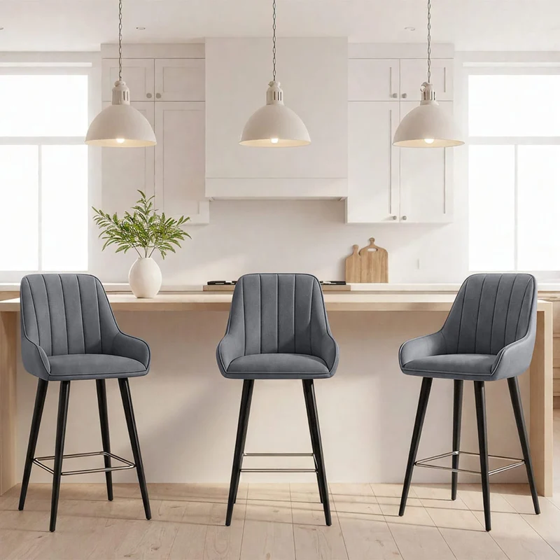 Tabouret de Bar Faux Cuir - Rosa Bleu