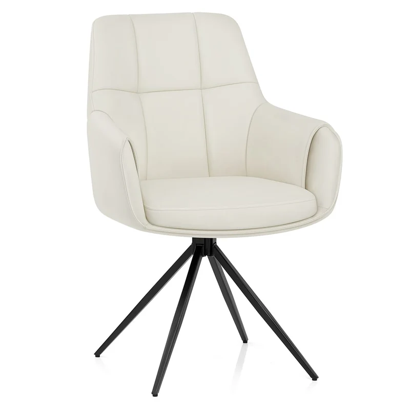 Chaise Faux Cuir - Nina Crème