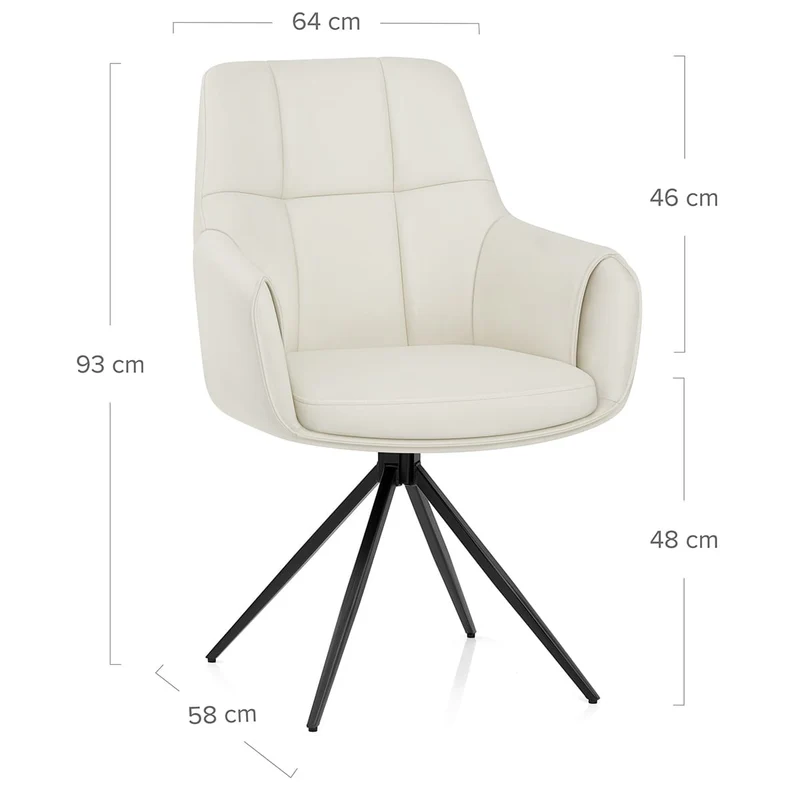 Chaise Faux Cuir - Nina Crème
