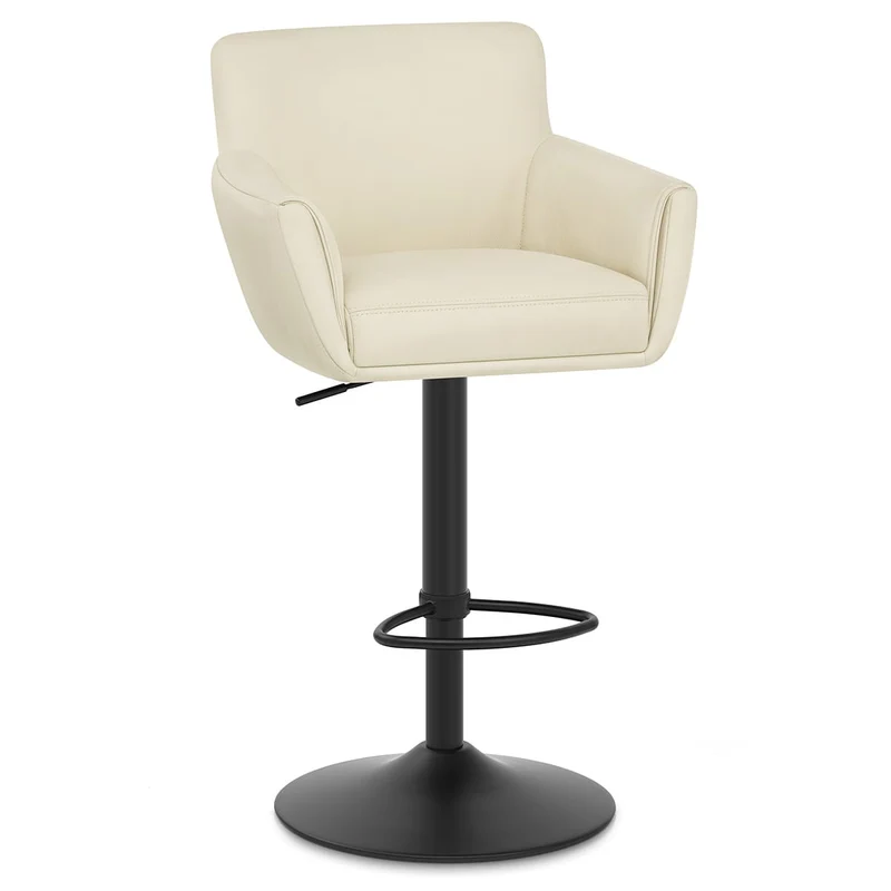 Tabouret Cuir Veritable - Rome Crème
