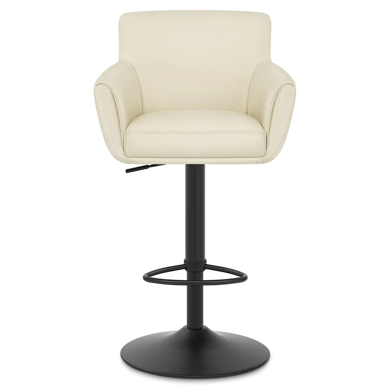 Tabouret Cuir Veritable - Rome Crème