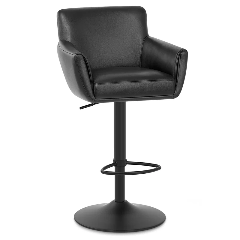 Tabouret Cuir Veritable - Rome Noir