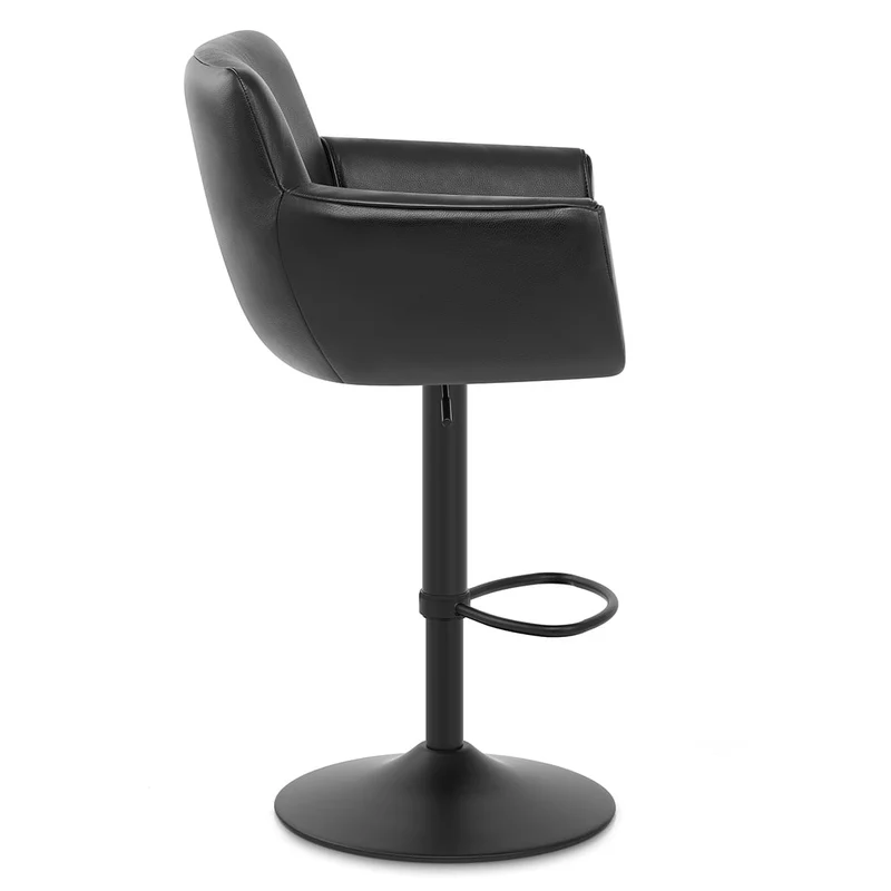 Tabouret Cuir Veritable - Rome Noir
