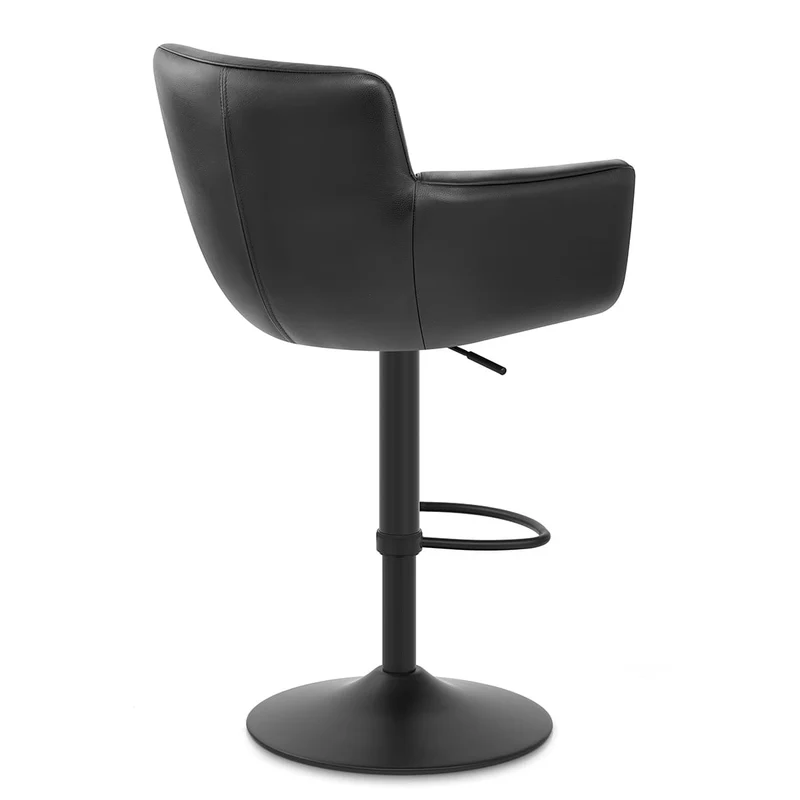 Tabouret Cuir Veritable - Rome Noir