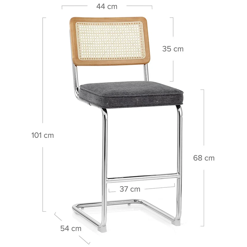 Tabouret de Bar Tissu - Clara Gris