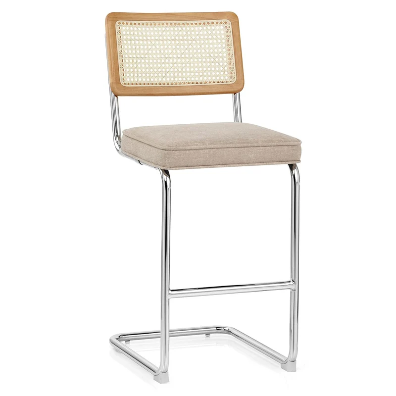 Tabouret de Bar Tissu - Clara Crème