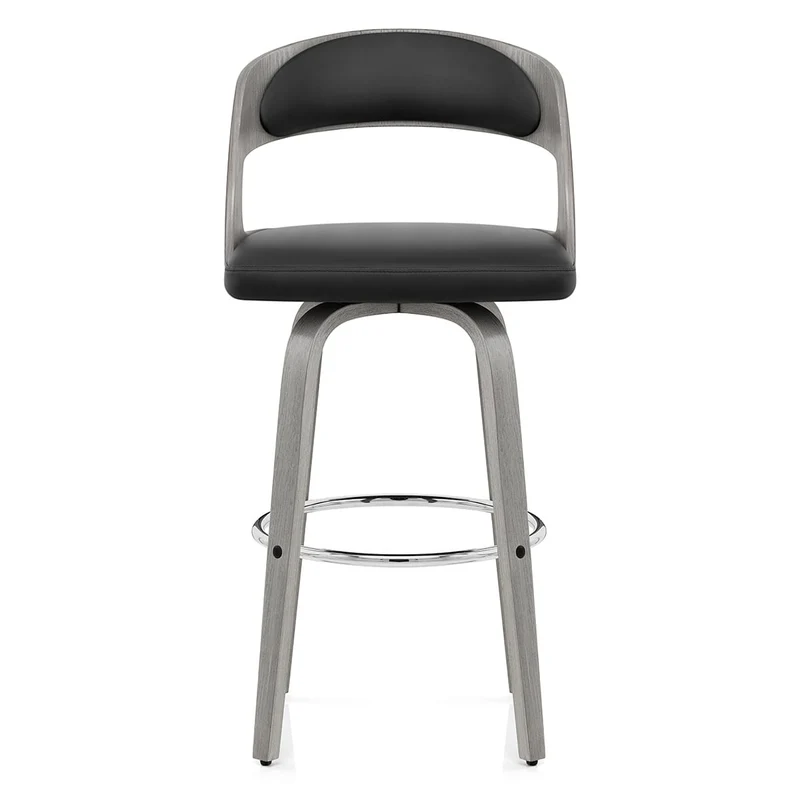 Tabouret Cuir Véritable - Alicia Noir