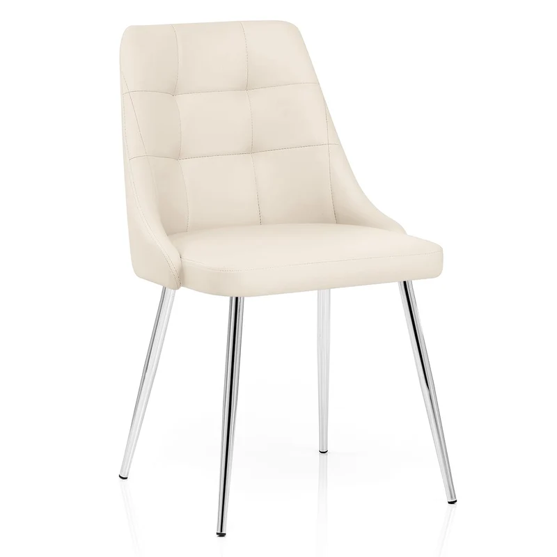 Chaise Faux Cuir - Shanghai Crème