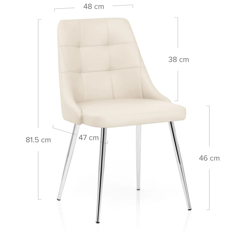 Chaise Faux Cuir - Shanghai Crème