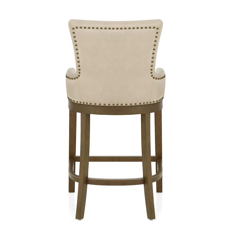 Chaise de Bar Bois Faux Cuir - Chiltern Crème