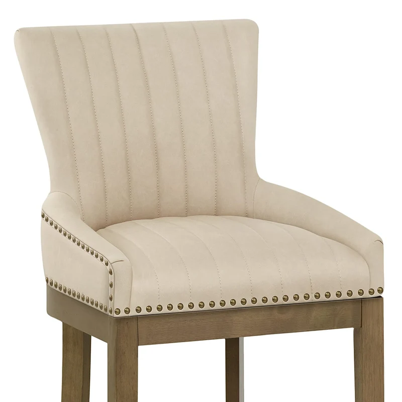Chaise de Bar Bois Faux Cuir - Chiltern Crème