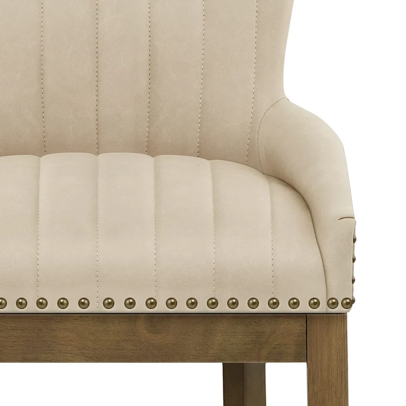 Chaise de Bar Bois Faux Cuir - Chiltern Crème