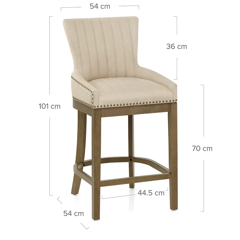 Chaise de Bar Bois Faux Cuir - Chiltern Crème