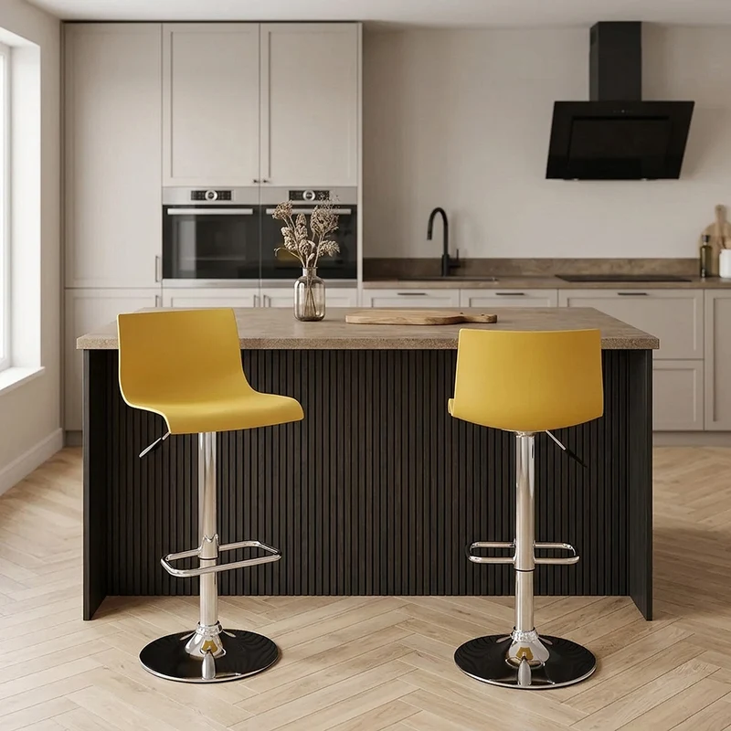Chaise de Bar ABS Chrome - Serena Jaune