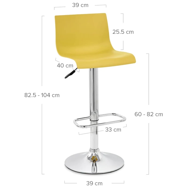 Chaise de Bar ABS Chrome - Serena Jaune