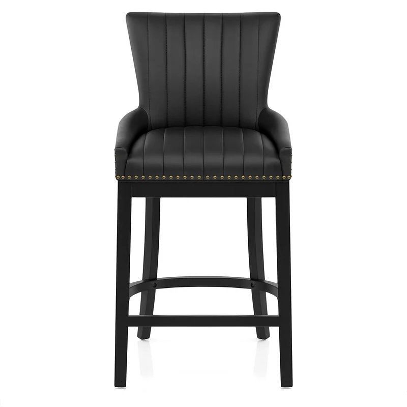 Chaise de Bar Bois Faux Cuir - Chiltern Noir