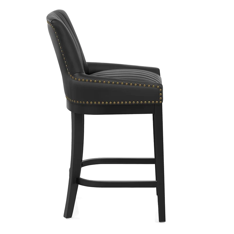 Chaise de Bar Bois Faux Cuir - Chiltern Noir