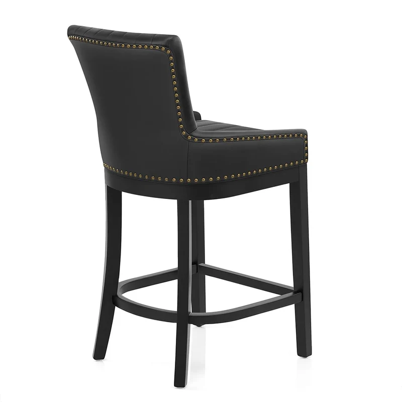 Chaise de Bar Bois Faux Cuir - Chiltern Noir